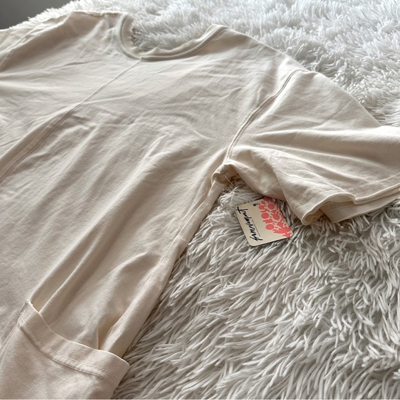 Free People FP Movement Hot Shot Tee Romper Bleached Clay Size S - Picture 5 of 15